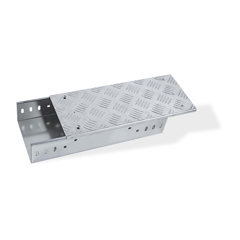 Non-Slip Trough Cable Tray na may Checkered Plate Cover